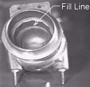 Interior of the "Party-Perk" heater element showing fill line