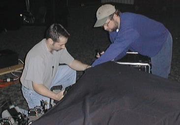 Derek and Rob fine tune the laser system