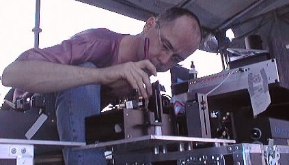 Herrick at work on the 3D projection optics