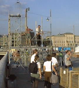 The Master Control scaffolding under construction