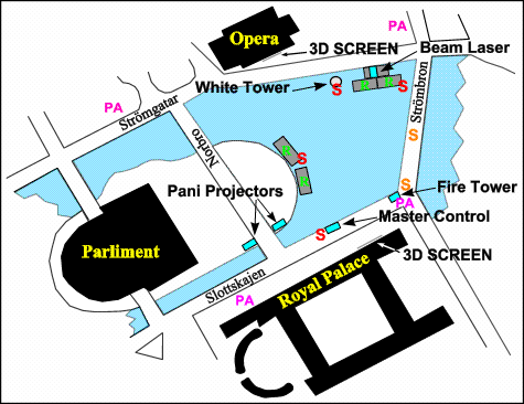 Detailed site diagram showing placement of show systems
