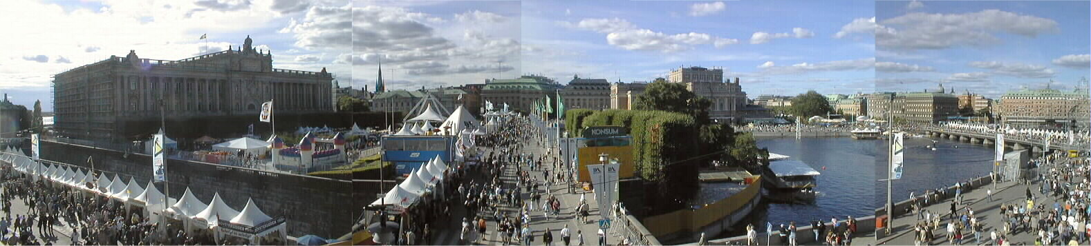 This panorama starts at the Parliament building 